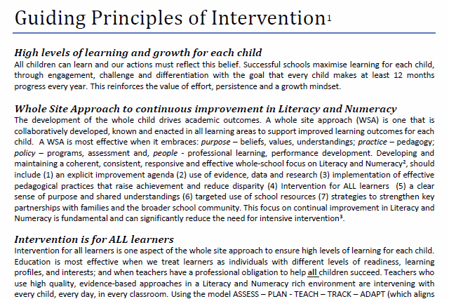 link to: Guiding Principles of Intervention