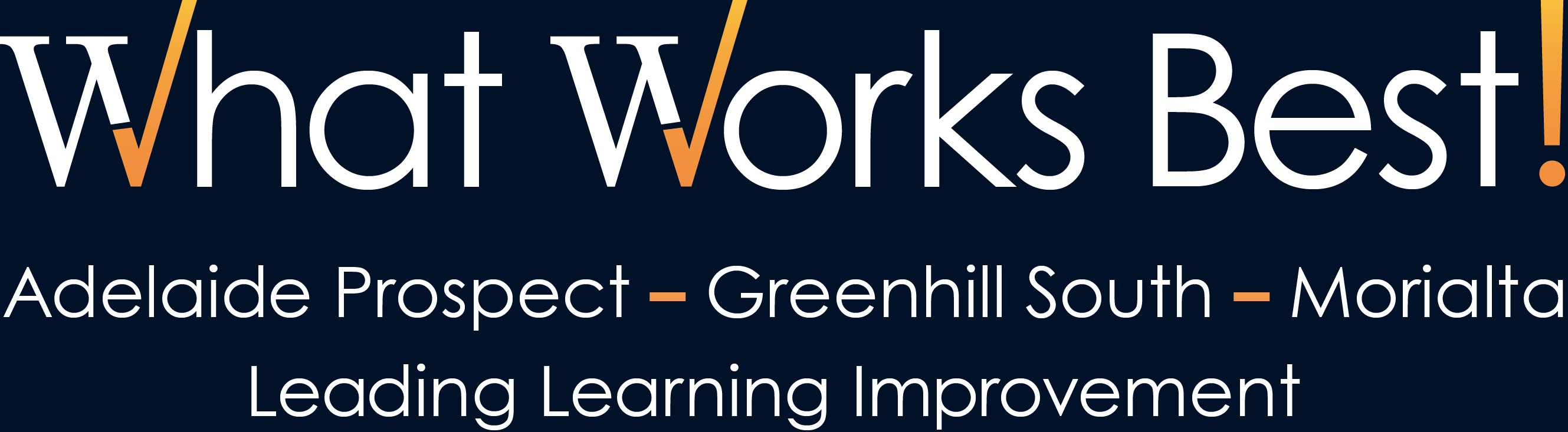 What Works Best! (title), Adelaide Prospect - Greenhill South - Morialta, Leading Learning Improvement (sub-title)